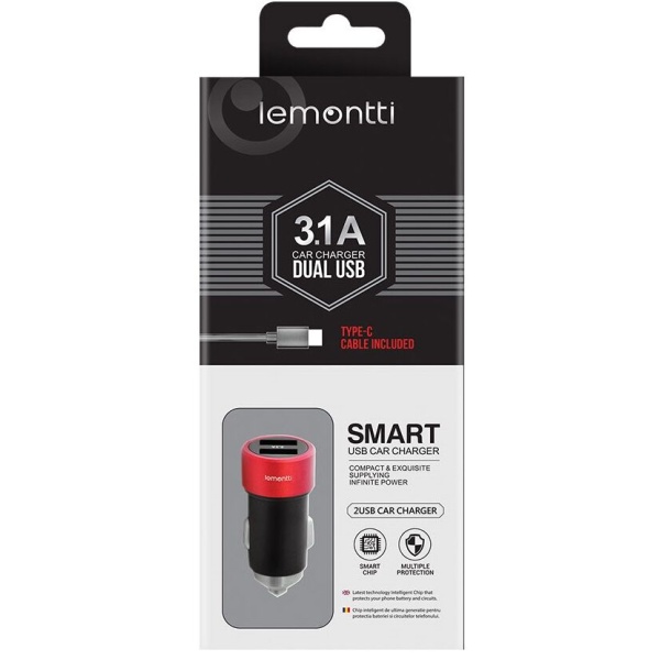 Incarcator Auto Lemontti, 2 X Type-C, 3.1 A 42504781